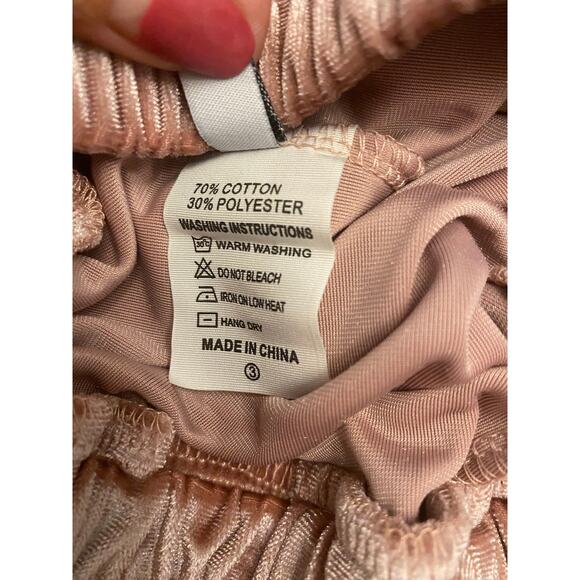 Regina George‎ Cool Mom Y2K Pink Velour Track Pants Pockets Elastic Waist Medium - Picture 7 of 7